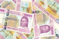 Some 10000 central african CFA franc bank note obverse Royalty Free Stock Photo