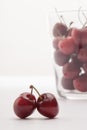 Some cherrys in a glass Royalty Free Stock Photo