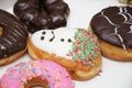 Some colorful donuts of different flavours Royalty Free Stock Photo