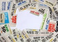 Some coupons on white Royalty Free Stock Photo