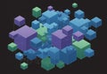 Some cubes have transparent outlines, adding depth and complexity Royalty Free Stock Photo