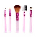 Some different kind of make-up brushes on white.