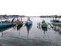 some fishing boats are docked in the fishing port Royalty Free Stock Photo