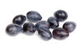 Some fresh blue plums on the white Royalty Free Stock Photo