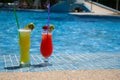 Some fresh cocktails on the pool