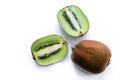 Some fresh kiwis on white Royalty Free Stock Photo