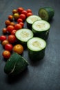 Cherry pickles on a wooden table