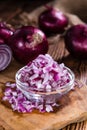 Some fresh Red Onions (diced) Royalty Free Stock Photo