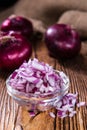 Some fresh Red Onions (diced) Royalty Free Stock Photo