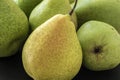 Some freshly harvested pears on a table