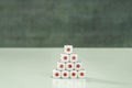 Some gambling dice placed in a pyramid shape Royalty Free Stock Photo