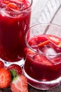 Some glasses with Strawberry Liqueur Royalty Free Stock Photo