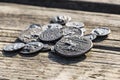 Some Greek metal ancient coins Royalty Free Stock Photo