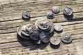 Some Greek metal ancient coins Royalty Free Stock Photo