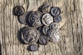 Some Greek metal ancient coins Royalty Free Stock Photo