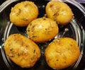 Some hasselback potatoes Royalty Free Stock Photo