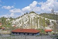 A landscape view of a house amongst  trees and plants in the Turkish Mountains Royalty Free Stock Photo