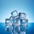 Some ice cubes are being left to melt on a surface.