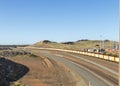 Mining in Australia very long coal train Royalty Free Stock Photo