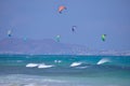 kitesurfers and ocean Royalty Free Stock Photo