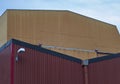 Maloy, Norway - 30th March 2011: A large covered Ships Hanger at Batbygg Shipyard in Winter.