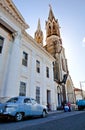 Some locals in front of the Cathedral Iglesia de Nuestra Corazon de Sagrado Jesus. The Sacred Heart of Jesus Cathedral at Marti P