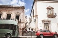 Locals walking at an alley against Zacatecas landscape in Mexico