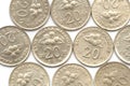 Some Malaysia twenty cent coins Royalty Free Stock Photo