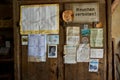 Notes inside the sawmill