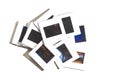 Some old color slides on a white background Royalty Free Stock Photo