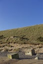 Some old Concrete Anti Tank defences at the bottom of the hill and Dunes, that are on Lunan Bay.