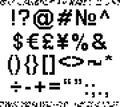 Some pixel font symbols set Royalty Free Stock Photo