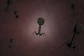 Bacteriophage viruses composing Royalty Free Stock Photo