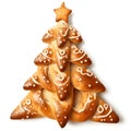 some pretzel cookies shaped like a christmas tree on a white surface Royalty Free Stock Photo