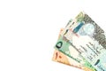 Some qatari riyal bank notes background Royalty Free Stock Photo