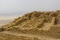 Some of the reconstructed ruins of the ancient Jewish clifftop fortress of Masada in Southern Israel. Everything below the marked Royalty Free Stock Photo