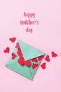 Hearts and text happy mothers day Royalty Free Stock Photo