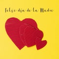 Hearts and text happy mothers day in spanish