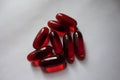 Some red capsules of krill oil