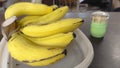 some ripe bananas on a tray