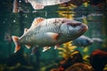 Some river fish swim in shoals underwater in the river