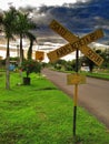 The road sign approaching the railroad crossing Royalty Free Stock Photo