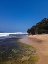 some rocks visible at low tide