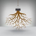 Some Roots Hung by a Binder Clip Royalty Free Stock Photo