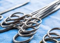 Some scissors for surgery in an operating theater