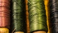 Some sewing thread spools shot close up Royalty Free Stock Photo