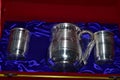 Some silverware in a red jewelery box Royalty Free Stock Photo