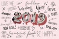 Number 2019 and new years resolutions Royalty Free Stock Photo