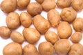 Some small brown yellow potatoes