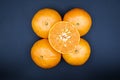 Some stacked fresh oranges Royalty Free Stock Photo